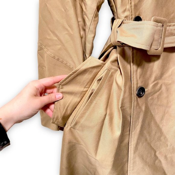 NWT A.L.C. Belted Trench Longline Coat in Camel Tan Size 2 - Picture 9 of 12